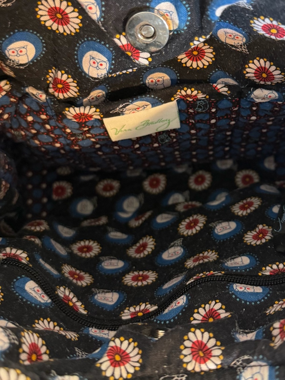 Vera Bradley Tote Purse Night Owl Pattern - Picture 3 of 7